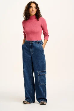 Best Phoenix - Cargo Trousers in Blue Denim All Bottoms|Jeans