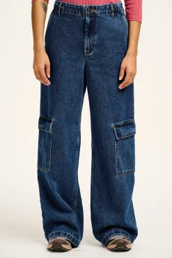 Best Phoenix - Cargo Trousers in Blue Denim All Bottoms|Jeans