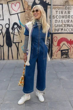 Clearance Ragan - Denim Jumpsuit in Mid Wash Blue All Jumpsuits|Tall Range