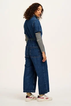 Clearance Ragan - Denim Jumpsuit in Mid Wash Blue All Jumpsuits|Tall Range