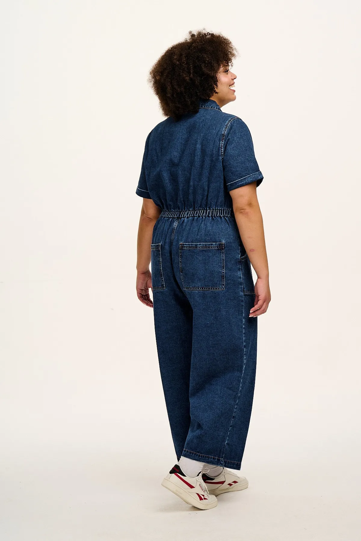 Clearance Ragan - Denim Jumpsuit in Mid Wash Blue All Jumpsuits|Tall Range
