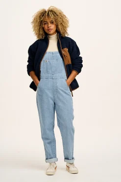 Discount Reuben - Denim Dungarees in Light Wash Blue All Dungarees|Reuben - Classic