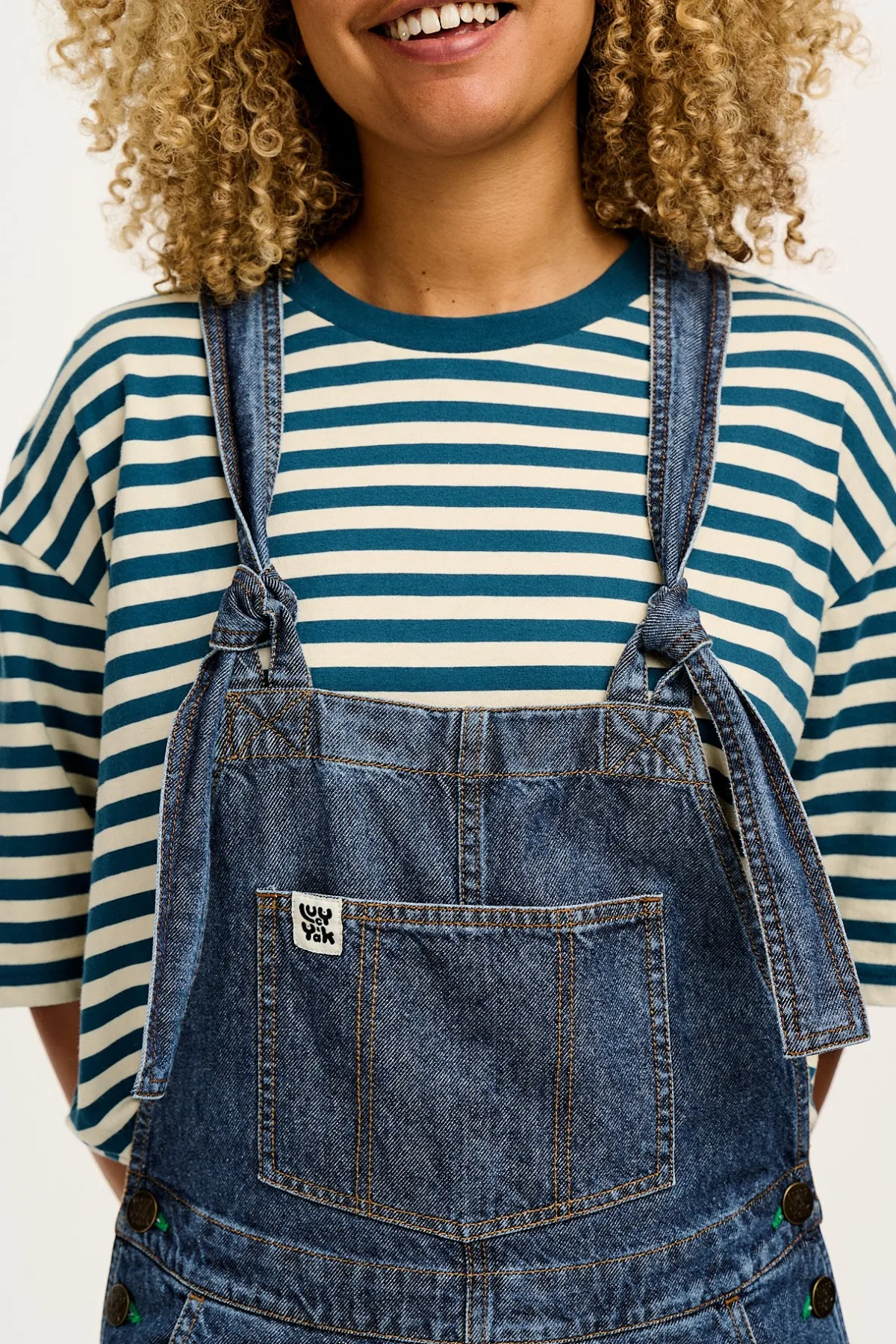 Hot Reuben - Denim Dungarees in Mid Wash Blue All Dungarees|Reuben - Classic