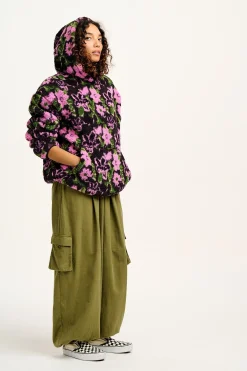 Clearance Rory - Borg Fleece Hoodie in Wilderley Floral Print All Outerwear & Knitwear|Sweaters & Hoodies
