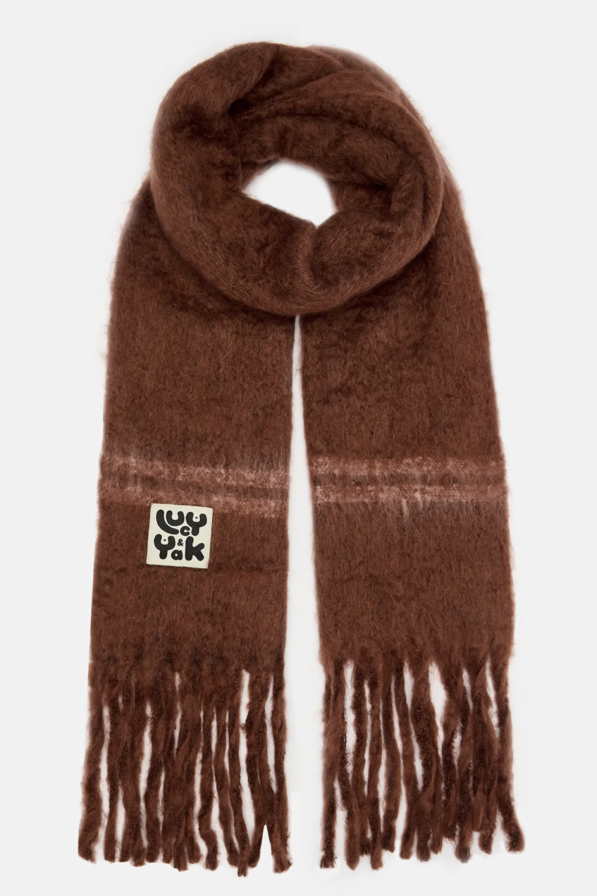 Best Rowan - Super Soft Scarf in Brown with Pink Stripe All Accessories|Scarves