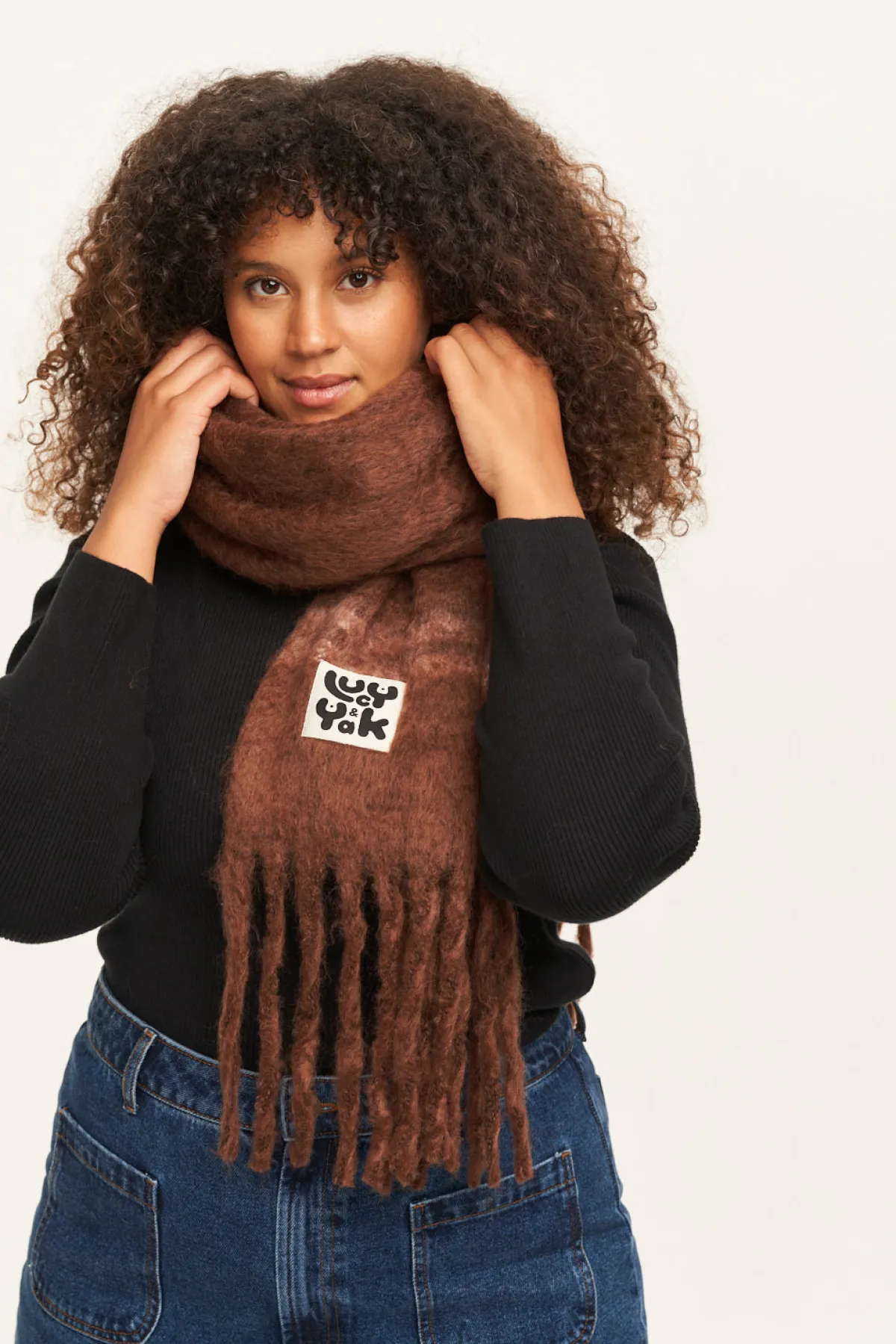 Best Rowan - Super Soft Scarf in Brown with Pink Stripe All Accessories|Scarves