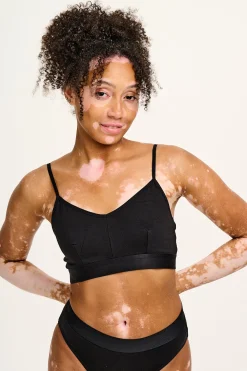 Outlet Ruby - Crop Top Cotton & Bamboo Bralette in Black All Tops & Tees|All Underwear