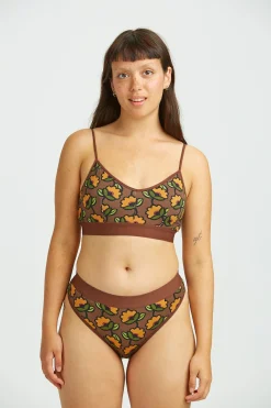Online Ruby - Crop Top Cotton & Bamboo Bralette in Monica Print All Tops & Tees|All Underwear