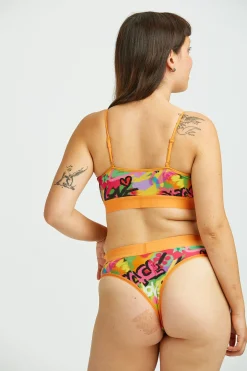 Discount Ruby - Crop Top Cotton & Bamboo Bralette in Graffiti Print All Tops & Tees|All Underwear