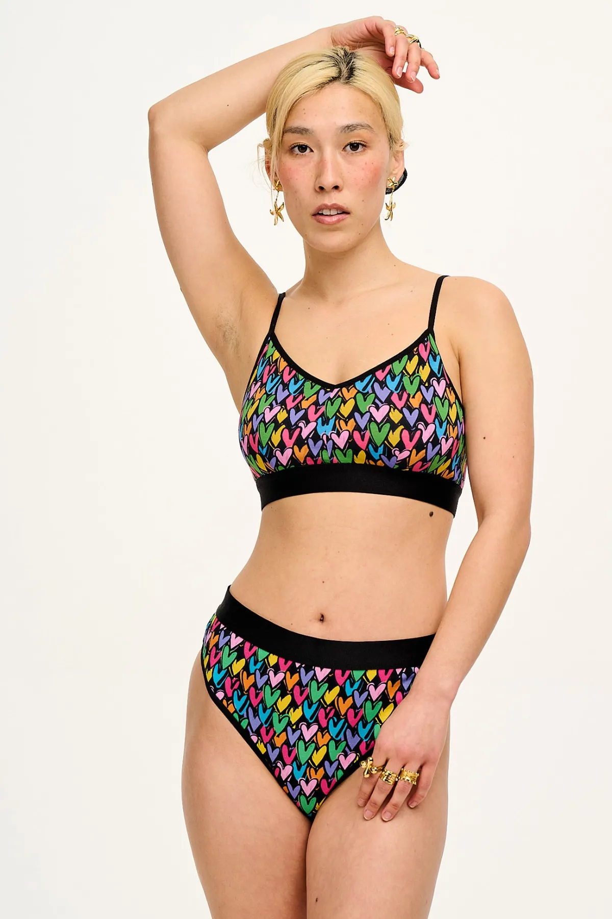 Hot Ruby - Crop Top Cotton & Bamboo Bralette in Summer Lovin' Print All Tops & Tees|All Underwear