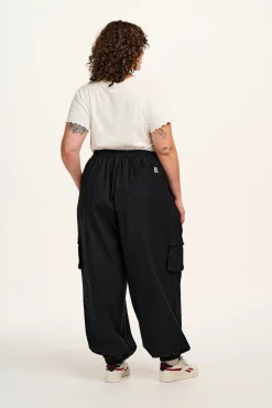Best Rumi - Balloon Cotton & Linen Trousers in Black All Bottoms|Trousers