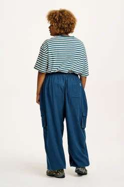 Best Rumi - Cargo Brushed Cotton Trousers in Deep Teal All Bottoms|Trousers