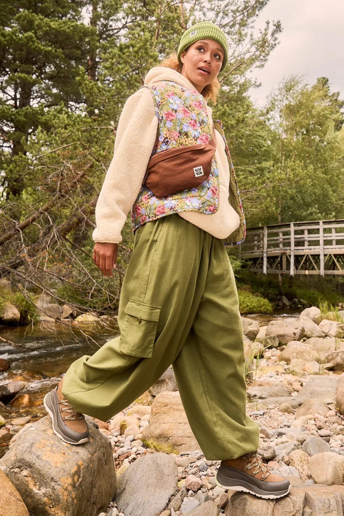 Hot Rumi - Cargo Brushed Cotton Trousers in Khaki All Bottoms|Trousers