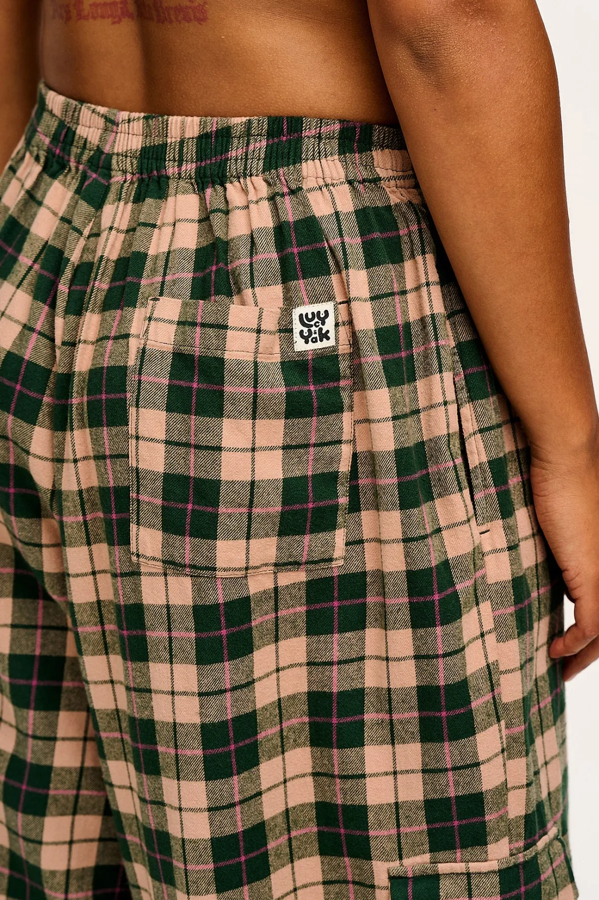 New Rumi - Cargo Brushed Cotton Trousers in Annie Tartan Print All Bottoms|Trousers