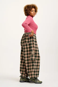 New Rumi - Cargo Brushed Cotton Trousers in Annie Tartan Print All Bottoms|Trousers
