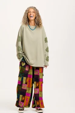 Best Rumi - Cargo Brushed Cotton Trousers in Courtney Patchwork Print All Bottoms|Trousers