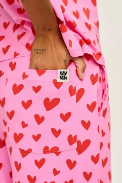Online Sabrina - Soft Pyjamas in Pink Heart Cupid Print All Nightwear