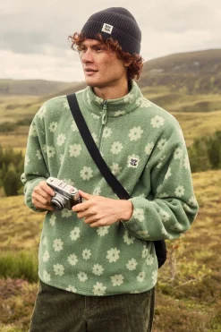 Outlet Stevie - Soft Polar Fleece in Green Delano Floral Print All Outerwear & Knitwear|Fleeces