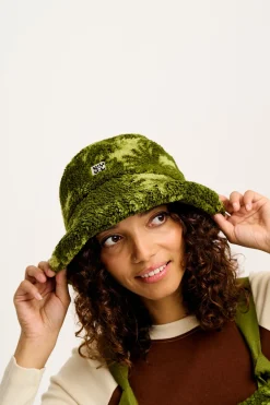 Best Travis - Borg Fleece Bucket Hat in Green Sequoia Print All Accessories|Hats & Hair