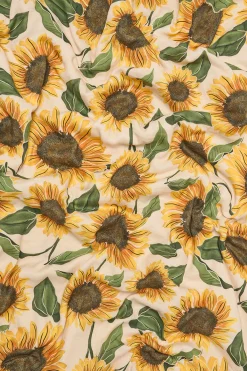 Hot Yolanda - Soft Cotton Bed Sheets in Cream Sunflower Print All Accessories|Homeware
