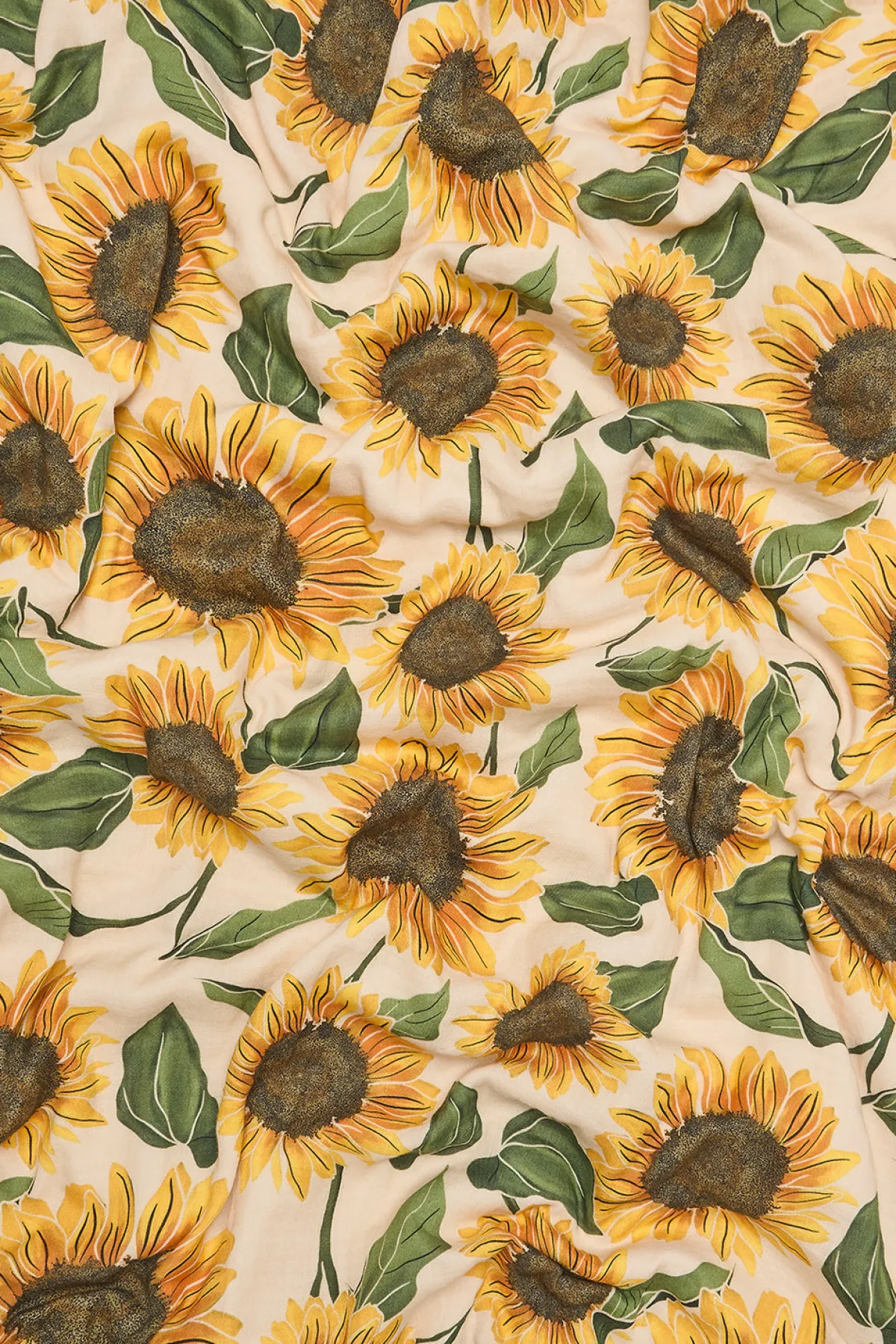 Hot Yolanda - Soft Cotton Bed Sheets in Cream Sunflower Print All Accessories|Homeware